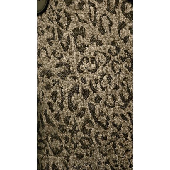 Willi Smith Leopard Print Coat Womens Size S Black Gray Jacket Belted Lined - Picture 9 of 11